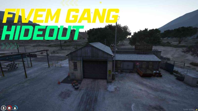 FiveM Gang Hideout MLO interior with secret entrances and graffiti decor