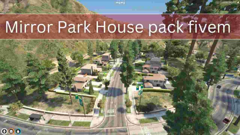 Mirror Park House Pack for FiveM roleplay server featuring detailed and customizable houses in a scenic neighborhood