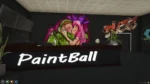 FiveM Paintball MLO indoor arena with vibrant mural and front desk