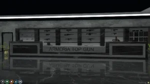 FiveM Armeria Top Gun MLO with modern weapon display and black interior