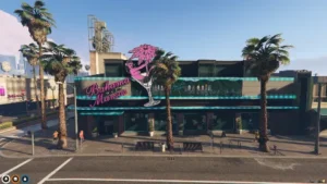 FiveM Bahama Mamas MLO nightclub with neon lighting and party setup
