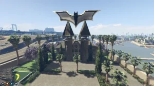 FiveM Batman House MLO with bat-themed mansion and secret interiors