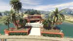 FiveM Designer House MLO with luxury villa design, gated driveway, and palm trees