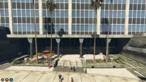 FiveM Eclipse Medical Tower MLO with glass hospital front and palm trees
