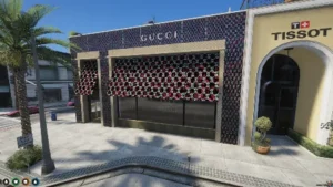 FiveM Gucci Store MLO with luxury interior, branded fashion displays, and store functionality