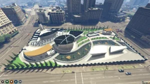 FiveM Lighten Legion Park MLO with futuristic design and modern city architecture