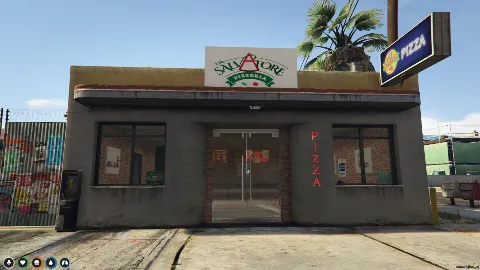 FiveM Paleto Pizza Shop MLO with cozy restaurant entrance and signage