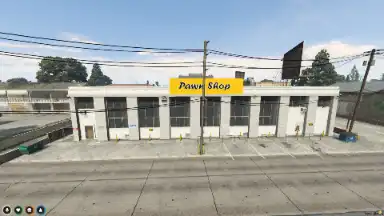 FiveM Pawn Shop MLO with urban storefront and second-hand item trading environment