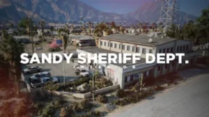 FiveM Sandy Sheriff Department MLO with police station interior, cells, offices, and armory