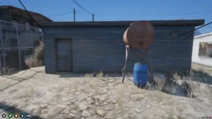 FiveM Storage MLO with realistic storage facility exterior in desert environment