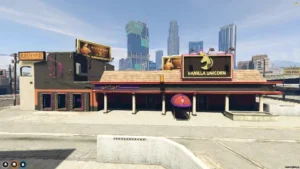 FiveM Vanilla Unicorn MLO nightclub with exotic signage and club entrance