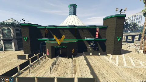 FiveM Vazou Nightclub MLO modern club exterior with rooftop and neon lights