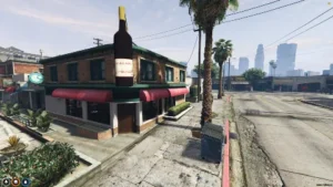 VineSale MLO for FiveM features a detailed wine shop with corner-lot design for immersive lifestyle RP, business ownership, and creative server interaction.