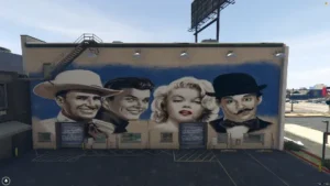FiveM Vinewood Garage MLO with mural art and urban mechanic shop layout
