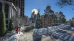 FiveM Christmas Job Map with snow, festive houses, decorated trees, and holiday props